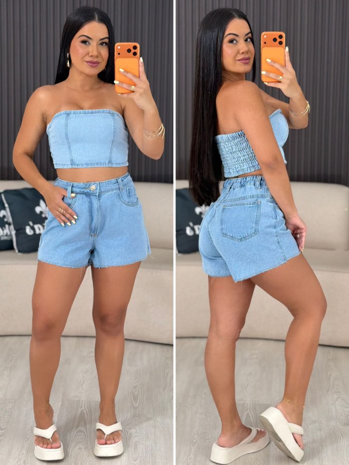 shorts saia jeans estonado claro 6050 shorts saia jeans estonado claro 6050