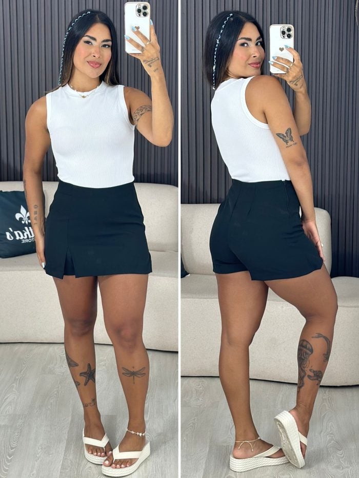shorts saia alfaiataria nude 6162