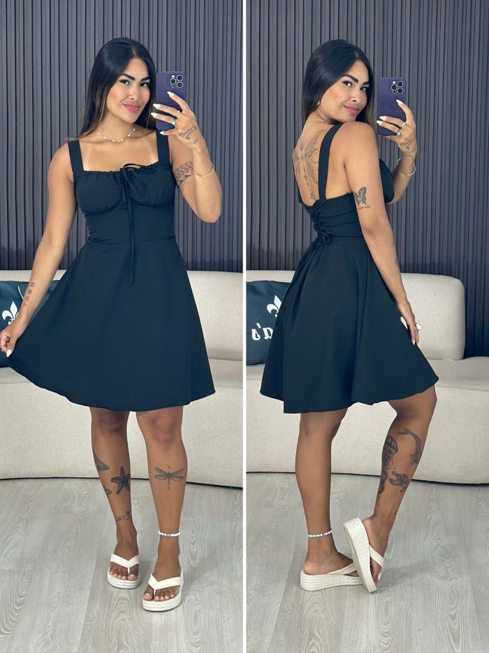 vestido curto zaza preto 6010 vestido curto zaza preto 6010