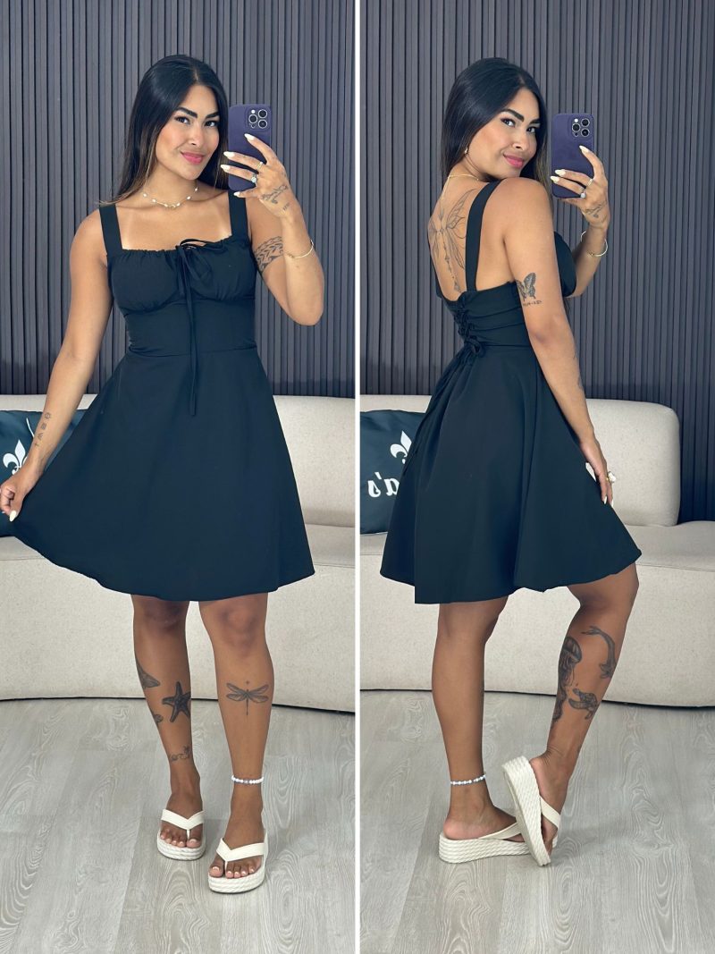 vestido curto zaza preto 6010