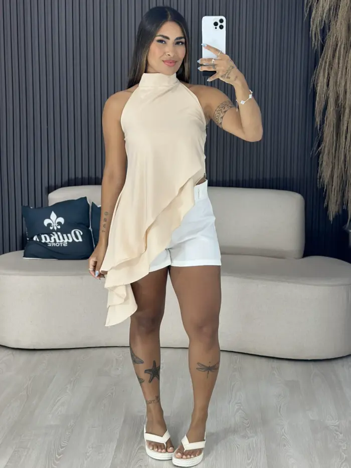bata luiza assimetrica bege 6363