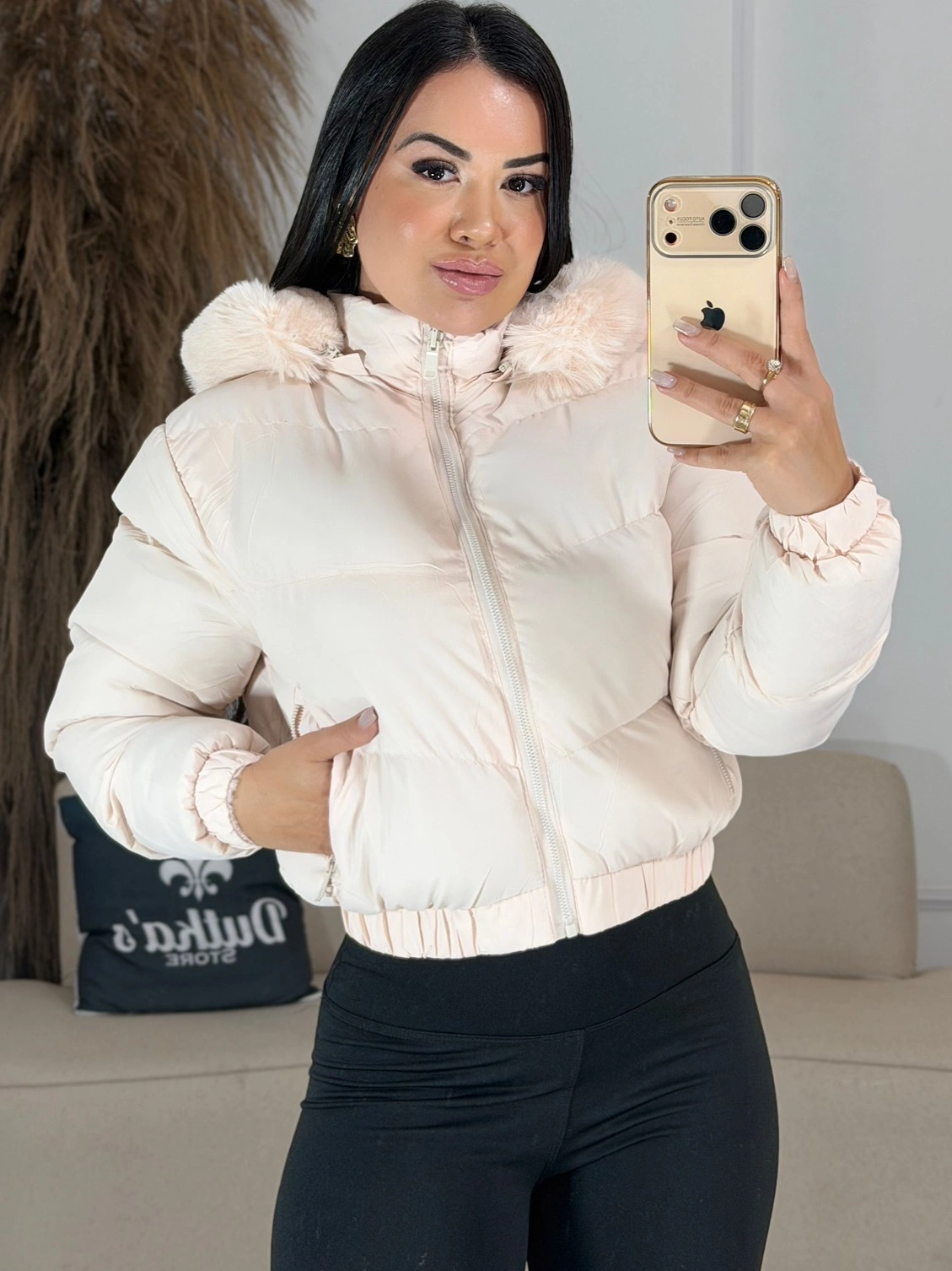 puffer pelinho azul 6809