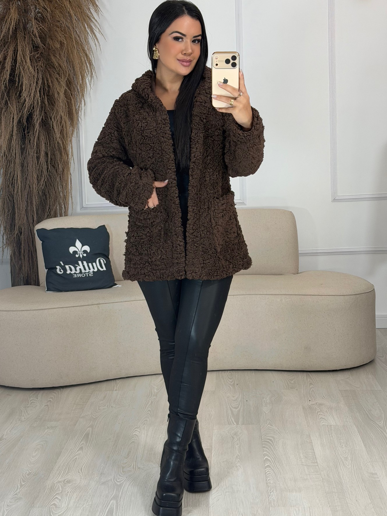 casaco teddy marrom 6800 casaco teddy marrom 6800