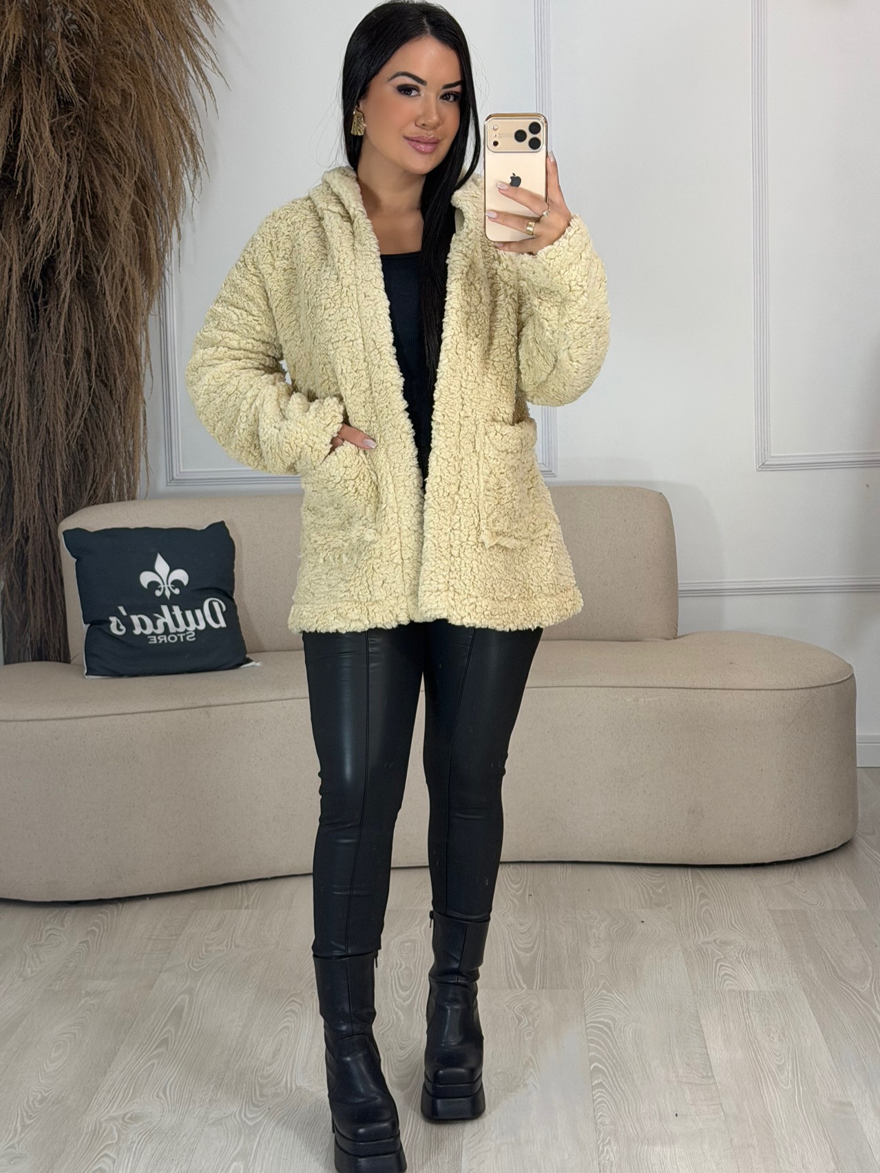 casaco teddy off white 6802 casaco teddy off white 6802