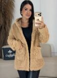 casaco teddy marrom claro 6804