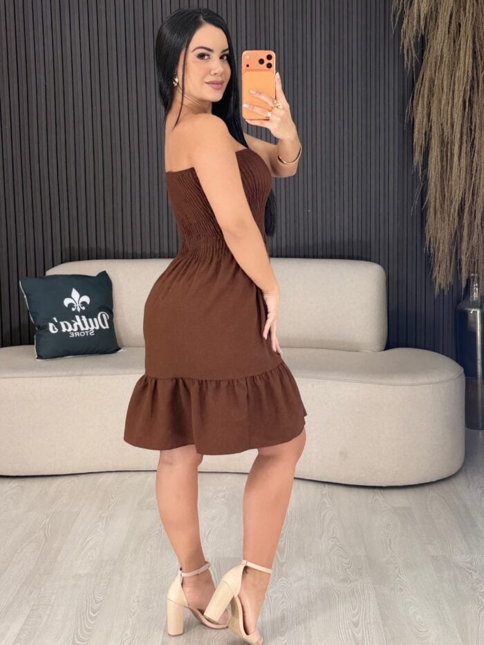 vestido olivia curto bege 6631 vestido olivia curto bege 6631