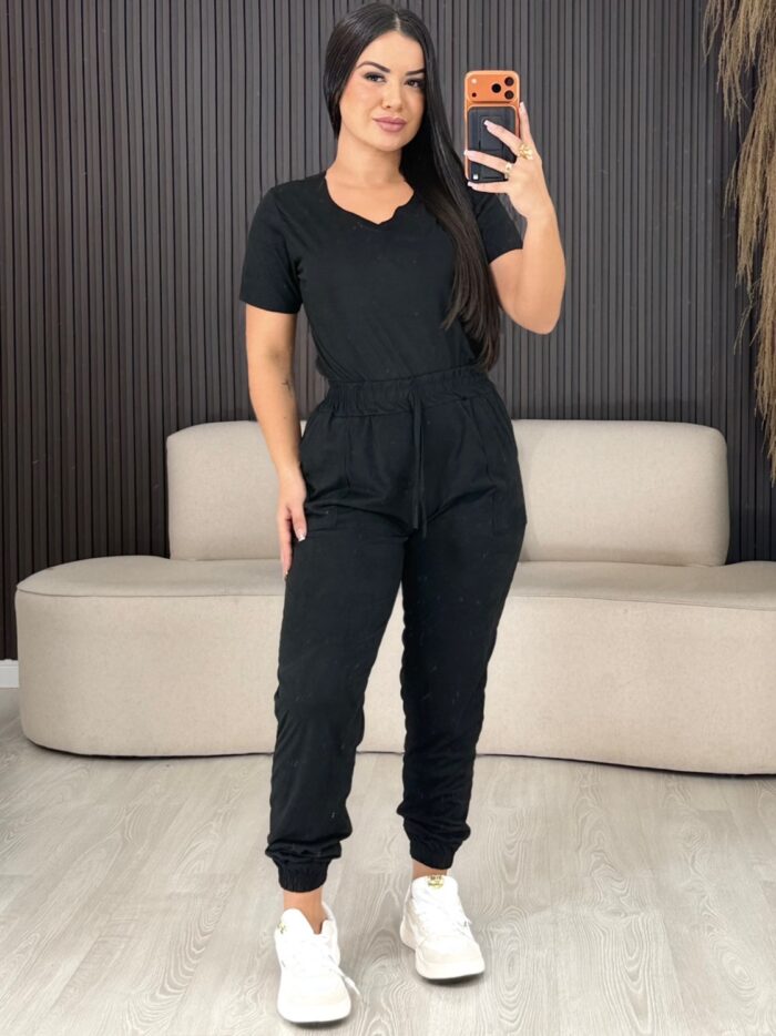 conjunto suéde preto 6627