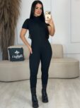 blusa gola alta com renda branco 6786
