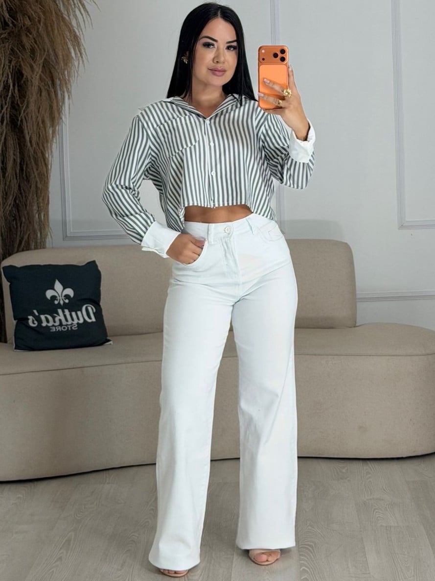 camisa listrada preto e branco 6750