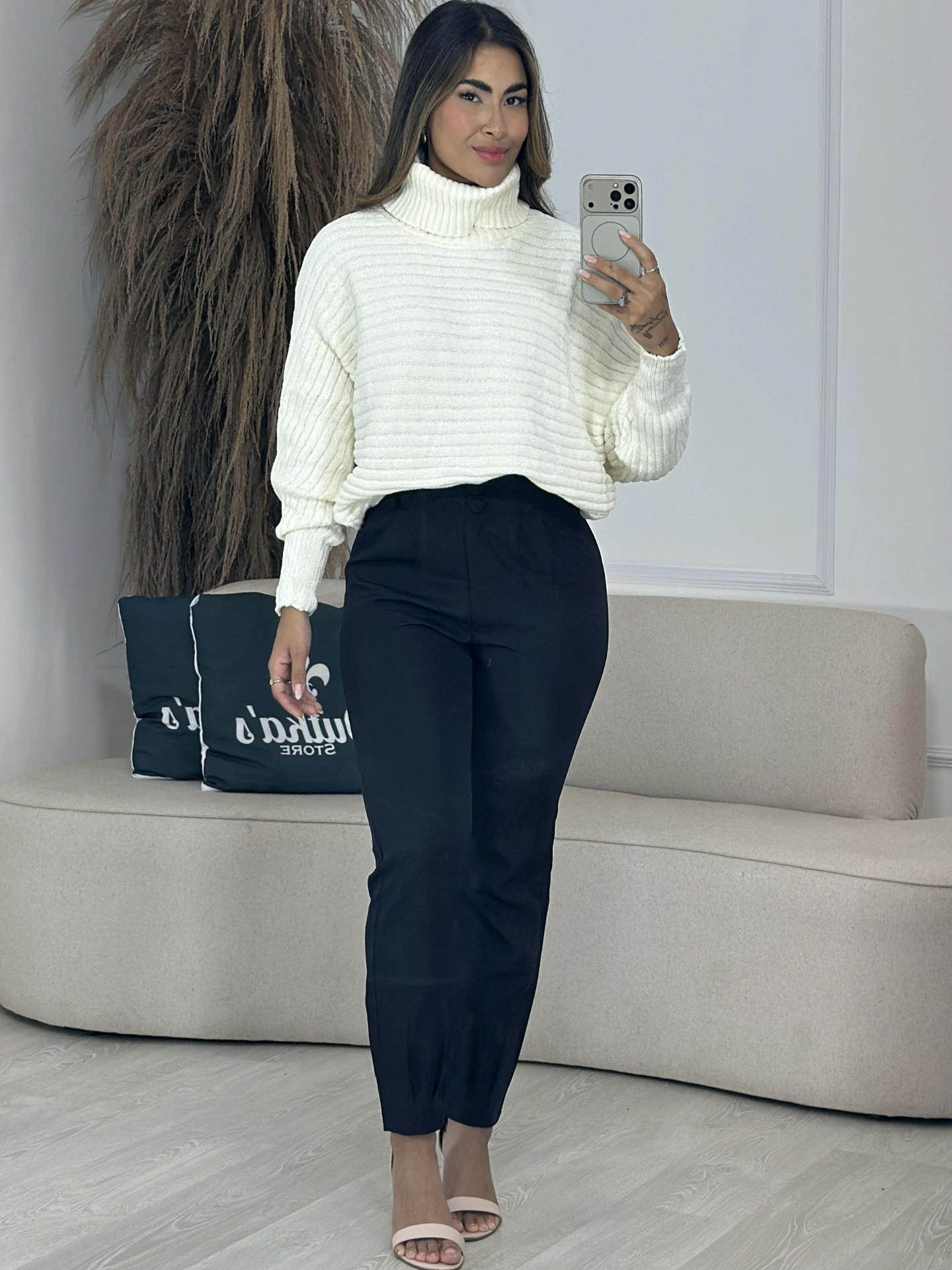 calça cenoura alfaiataria preto 6980