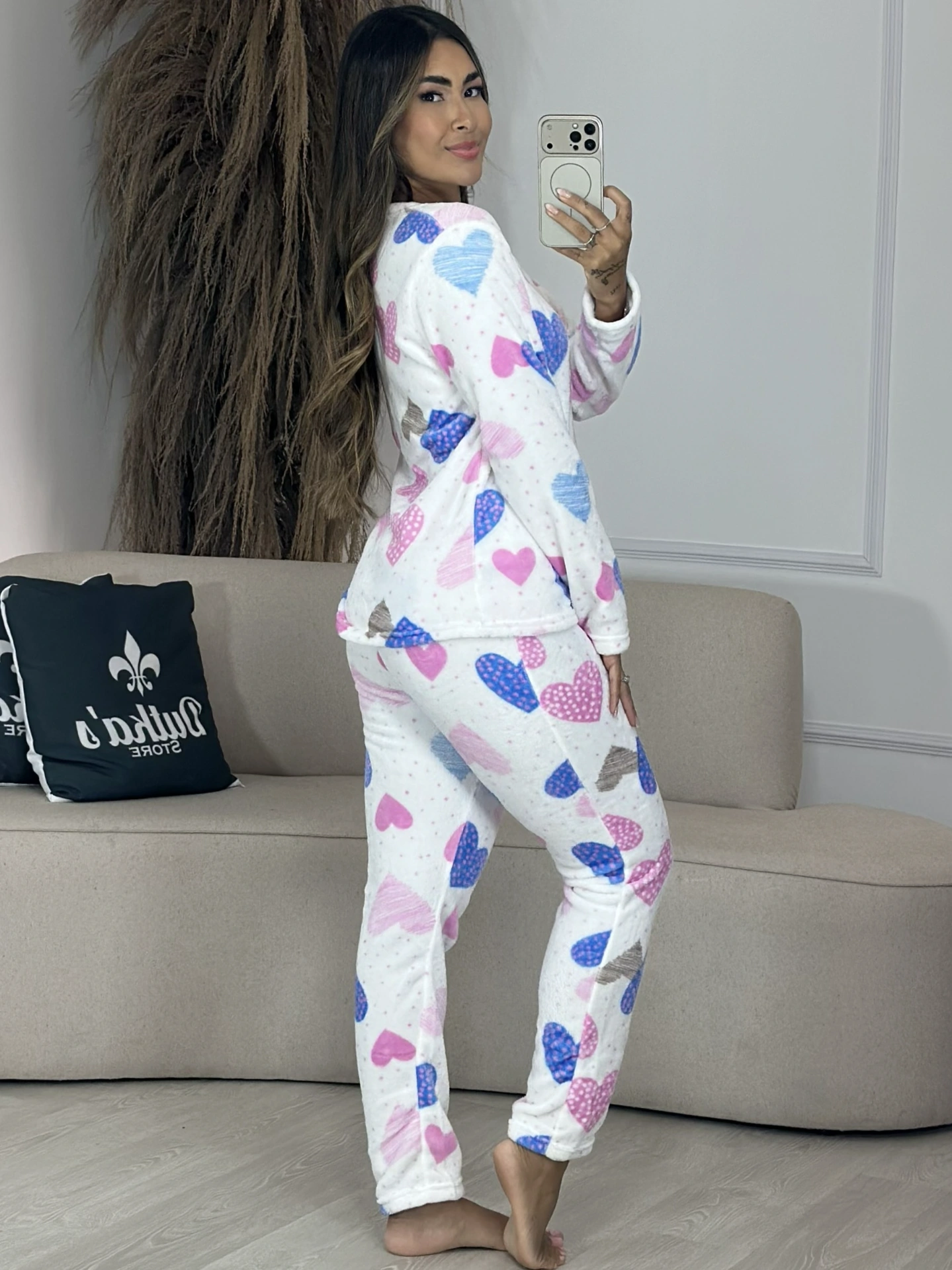 pijama plush rosa com ursinho 6881