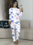 pijama plush rosa com ursinho 6881
