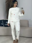 pijama plush rosa com ursinho 6881