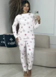 pijama plush rosa com ursinho 6881
