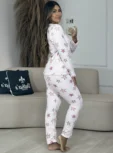 pijama plush rosa com ursinho 6881