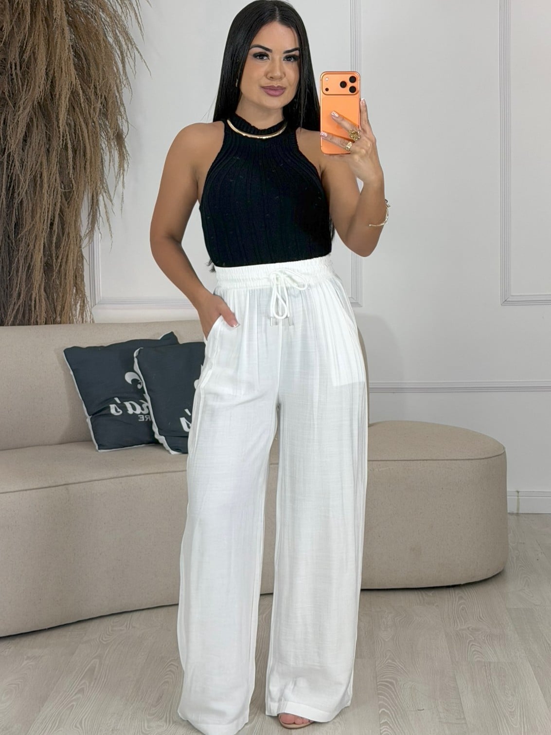 conjunto de saia e blusa de moletom branco 6906