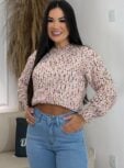 blusa modal detalhes cinza escuro 6996