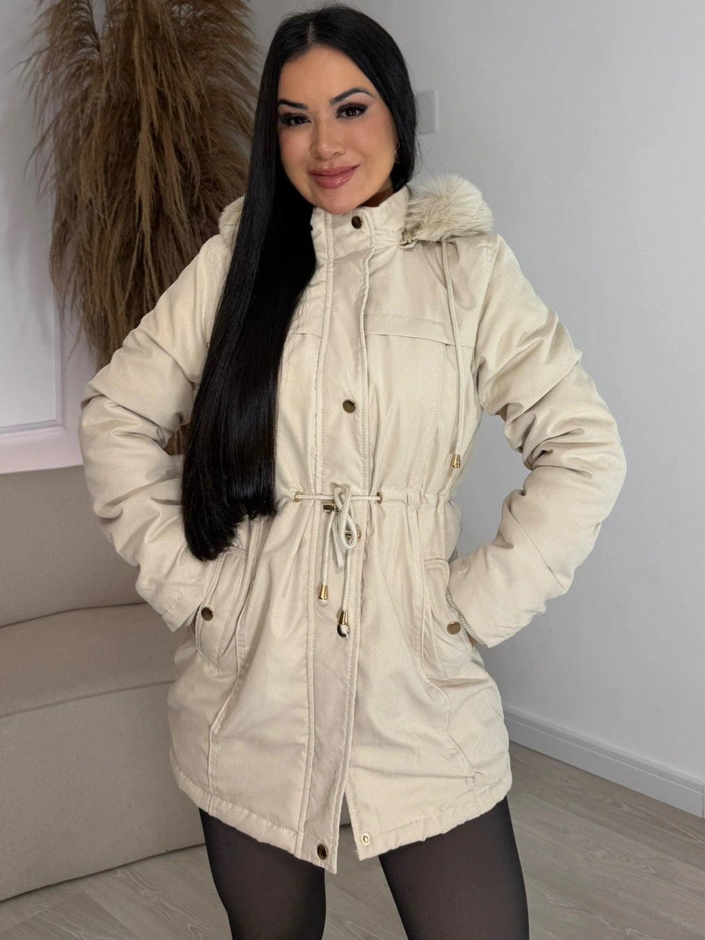 jaqueta parka de inverno nude 7046