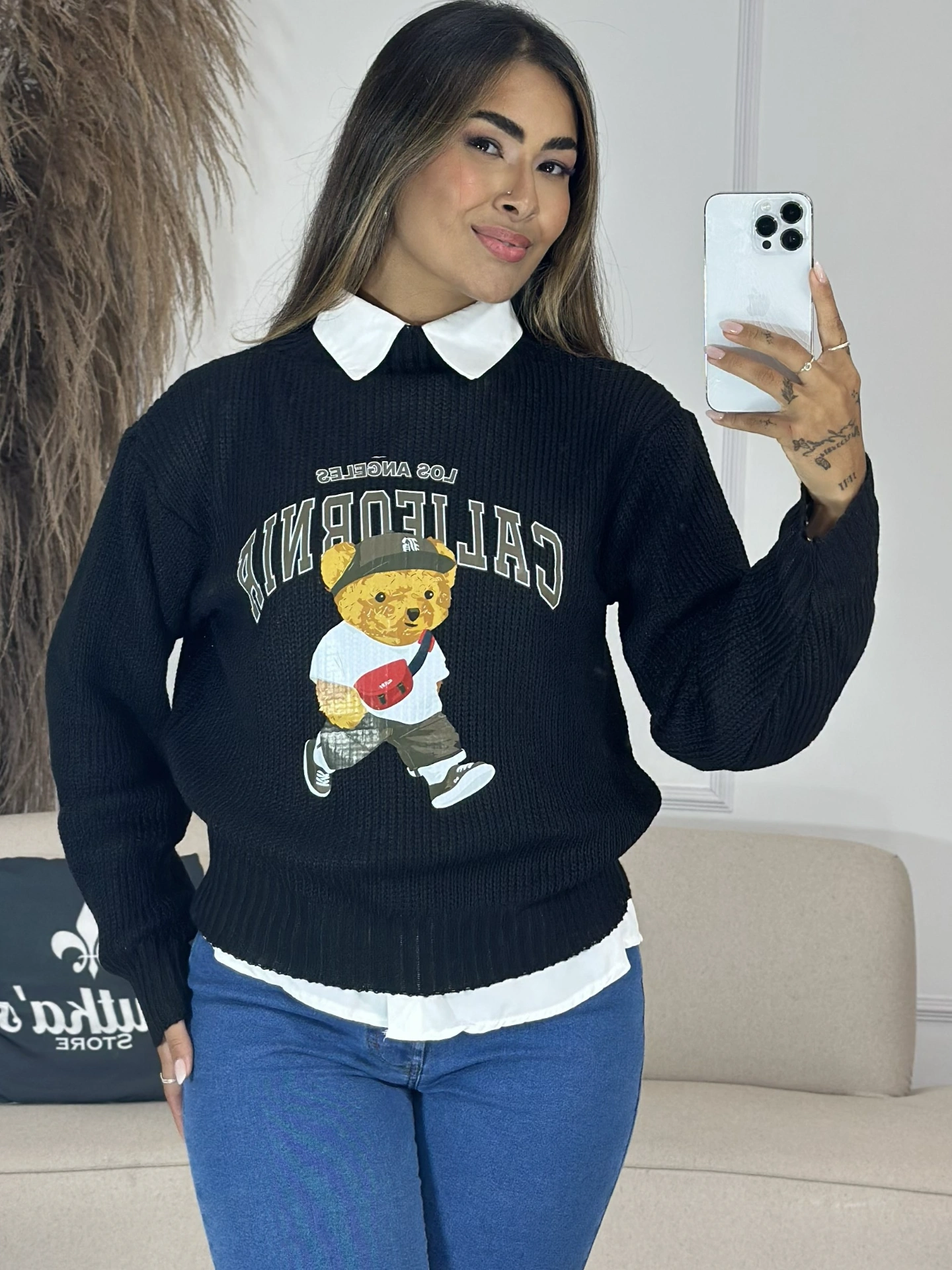 blusa gola alta branco 6849