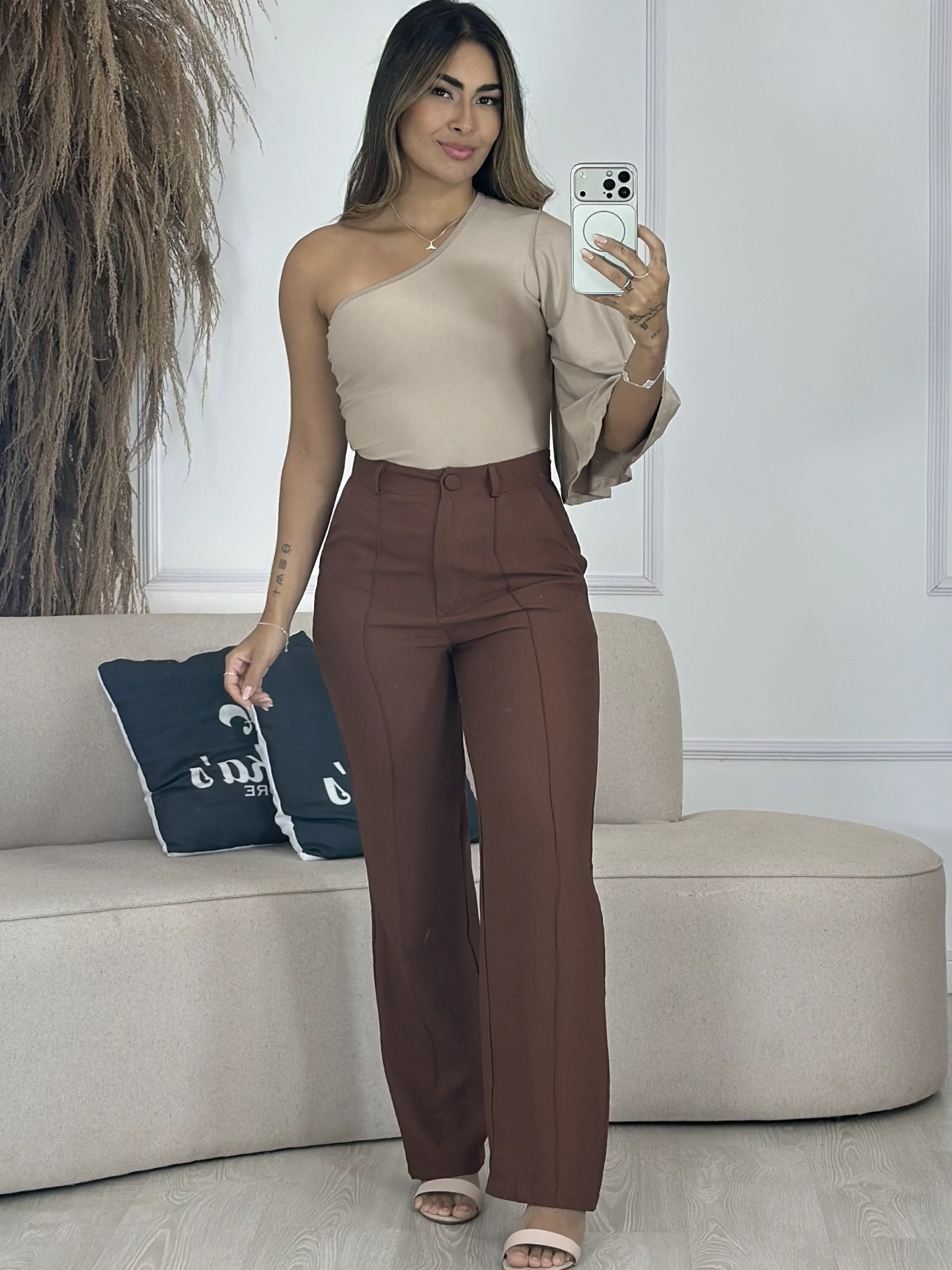calça linho preto 6887