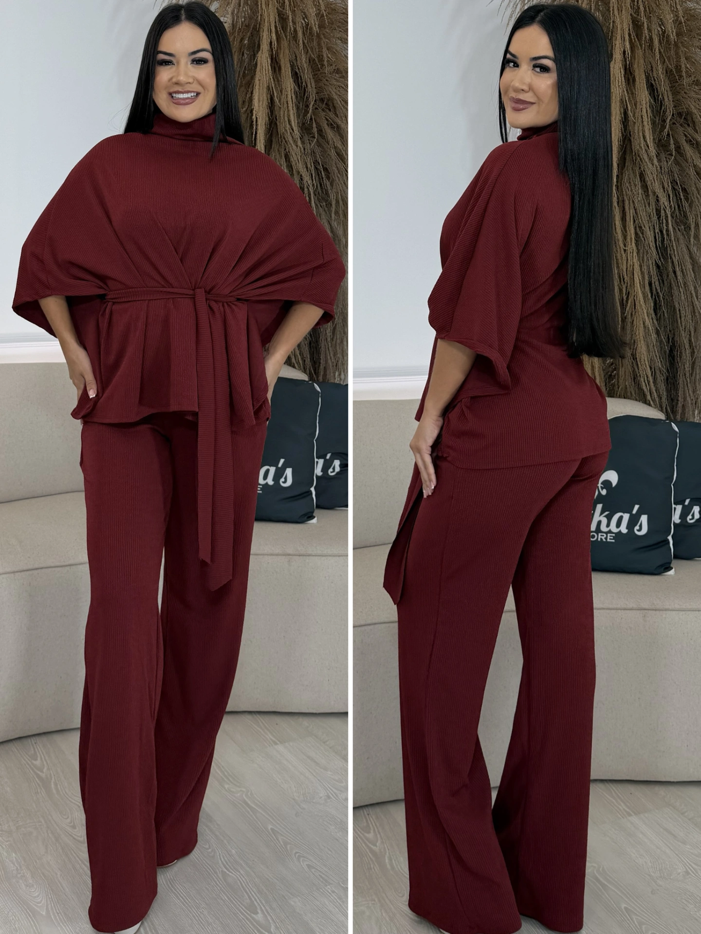 conjunto assimétrico bordô 6945