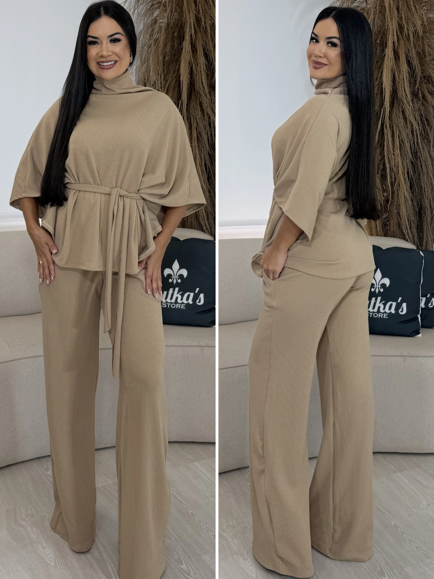 conjunto assimétrico marrom 6946