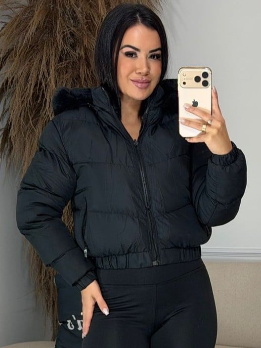 puffer pelinho preto 6860
