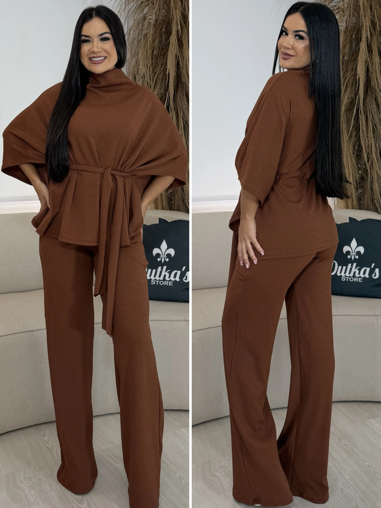 conjunto assimétrico marrom claro 6947