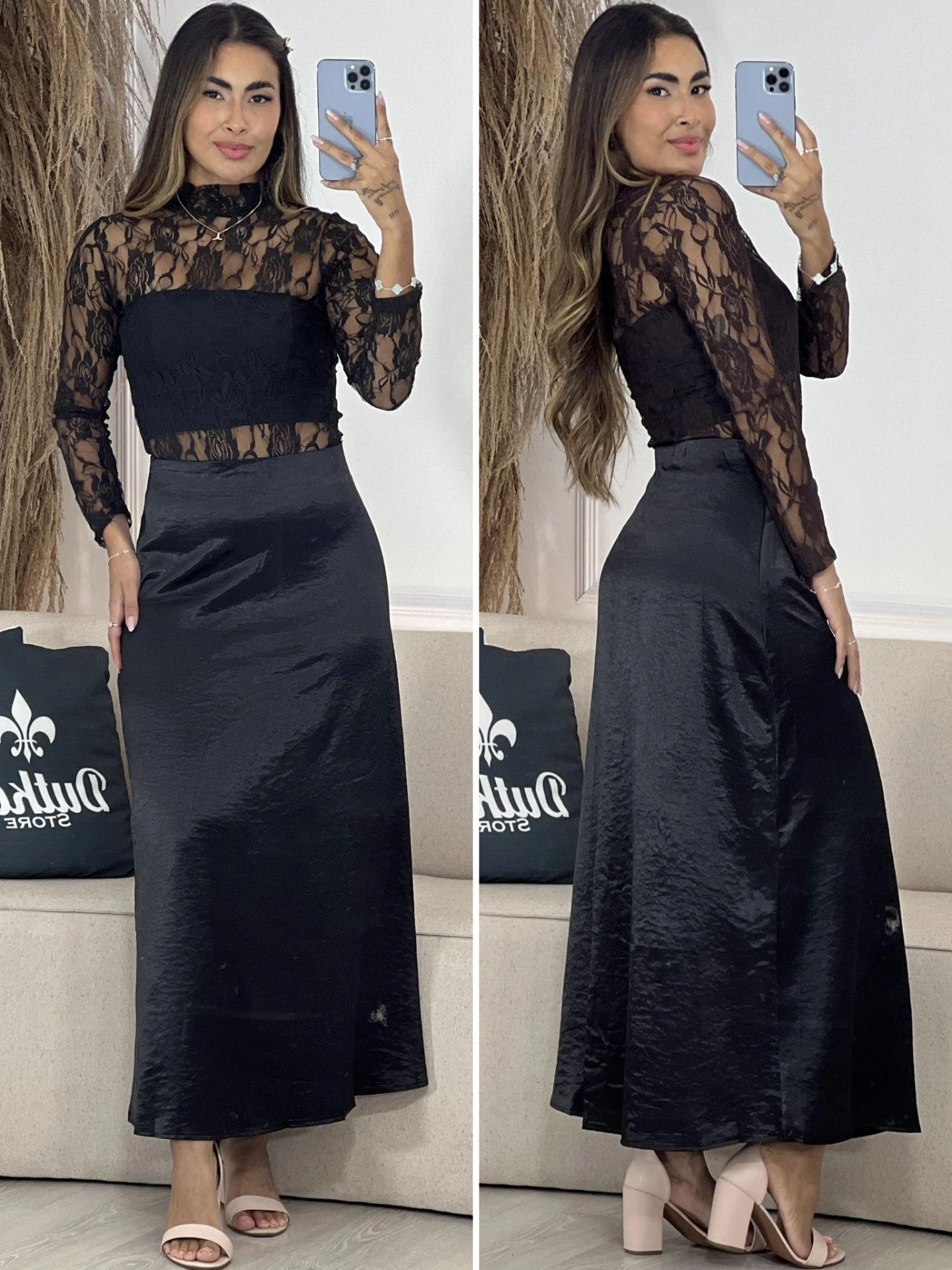 saia cetim preta 7007