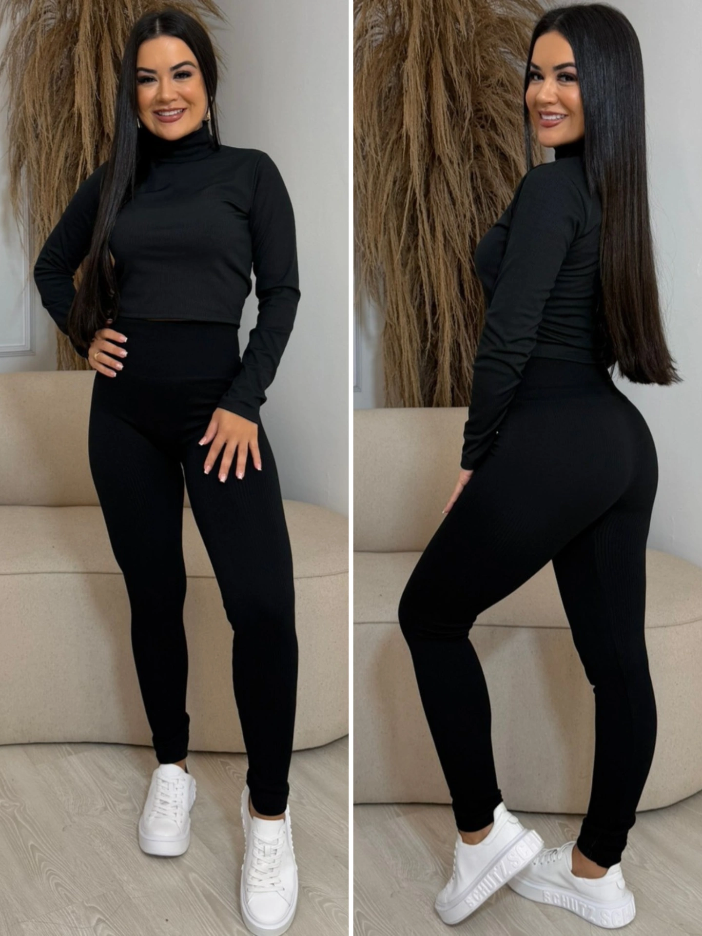 legging peluciada preto 8052